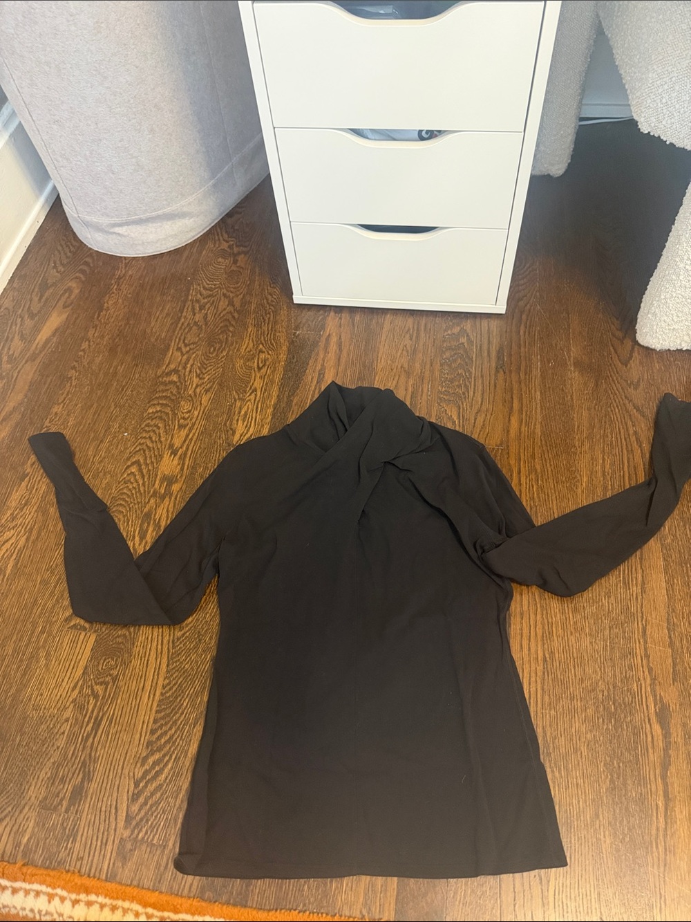 lululemon athletica Long Sleeve Black Twist-Neck Top